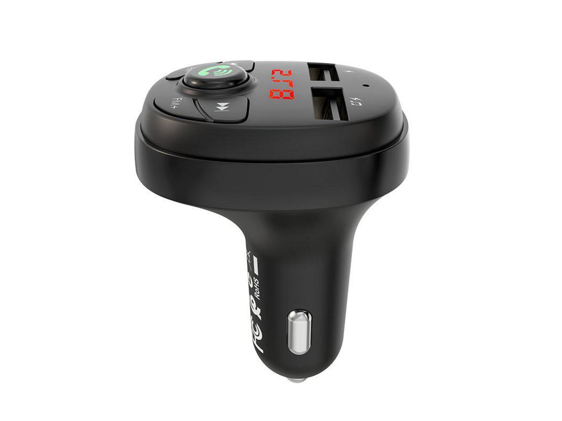 Bbc26 Bluetooth Fm Trasmettitore e Caricabatterie Caricatore Auto Music Joy 2Xusb-A Nero BLUE POWER