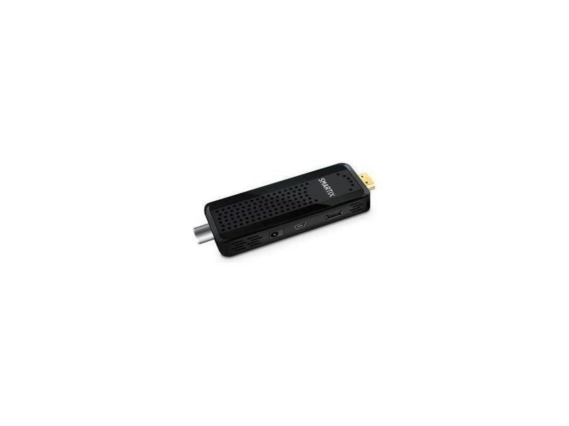 Smartix ATLANTIS Dh12 Decodificador de TV Digital Terrestre Dvbt e Dvbt2 Hd Stick Mpeg-2 Mpeg-4-H.264 Hevc-H.265 Extensão de porta USB Ir