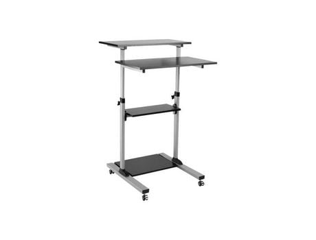 Roline Pc Standing Workstation Stand para Display LCD-Teclado-Mouse-Cpu-Impressora Plástico Metal Cinza Preto SECOMP