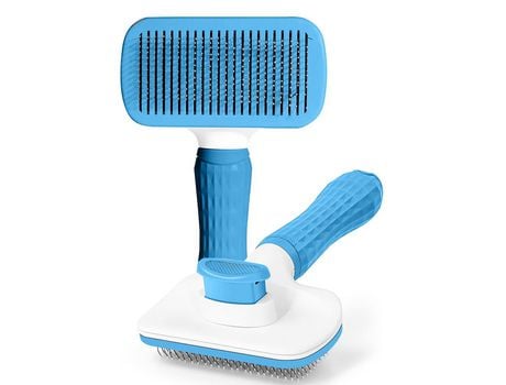 Escova azul para animais de estimação de pêlo longo e curto com sistema click para capturar pêlos GNCPETS