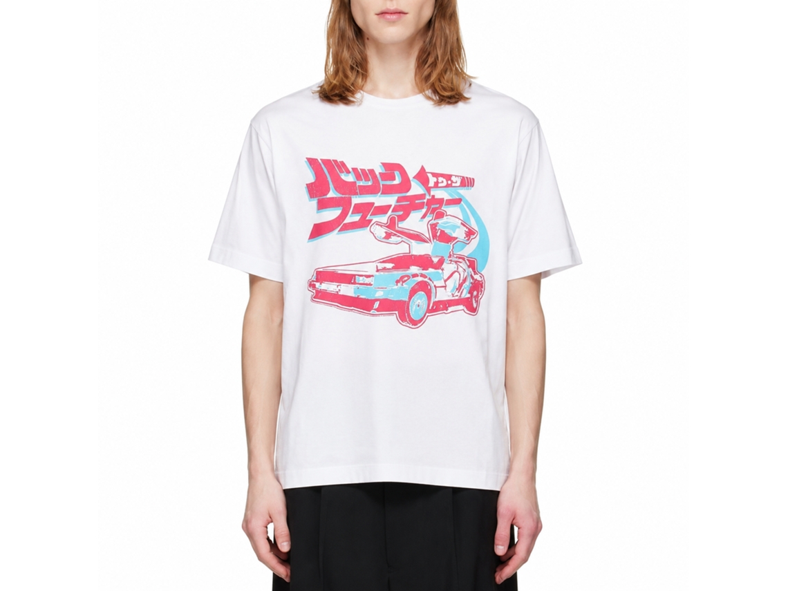 Rockinstone Back To The Future Movie Future Japan White Adult T-shirt Size:l