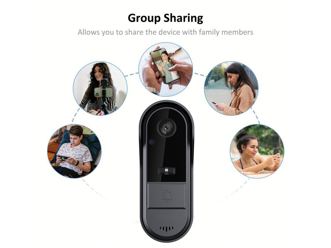 Primerox buzzer Inteligente Sem Fio com Câmera Vídeo Tuya App Controle Áudio Bidirecional Ip65