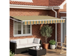 Vidaxl Toldo Retrátil Elétrico Verde, Amarelo, Branco 3 X 2,5 M