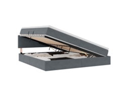 SYFAX™ Cama de Armazenamento Led com Colchão Cinzento escuro