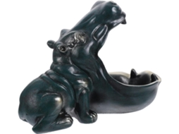 Escultura Hipopótamo Resina Grande Recipiente Guardar Doces Chaves Decoração Elegante Funcional Mesa GOKOCO