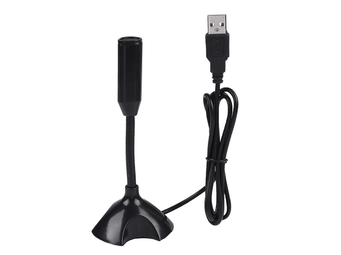 Microfone Condensador Usb 2.0 Com Suporte Flexível Para Pc E Notebook Luz Dourada