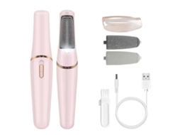 Removedor de calos elétrico, conjunto elétrico para pedicure, cortador de calos recarregável com LED para pés com 2 rolos e 2 velocida -SLOWMOOSE