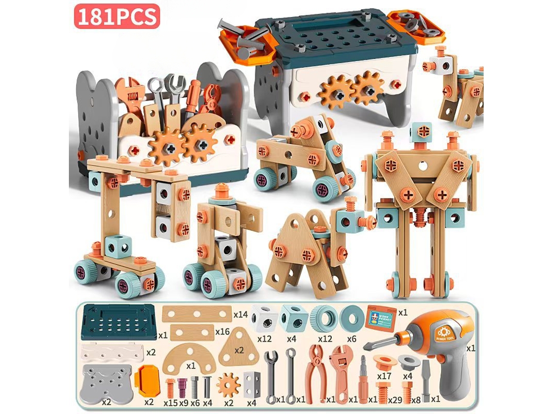 Conjunto De Ferramentas Infantil, 181 Pcs Brinquedos Educativos Para Montar, Presentes De Aniversário/natal Para Crianças Cuich
