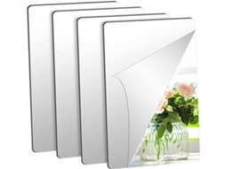 Conjunto De 4 Adesivos De Parede Com Efeito Espelhado, Decalques Decorativos Para Sala De Estar E Banheiro.