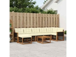 Vidaxl Conjunto De Sofás Para Exterior 8 Unid. Natural E Creme