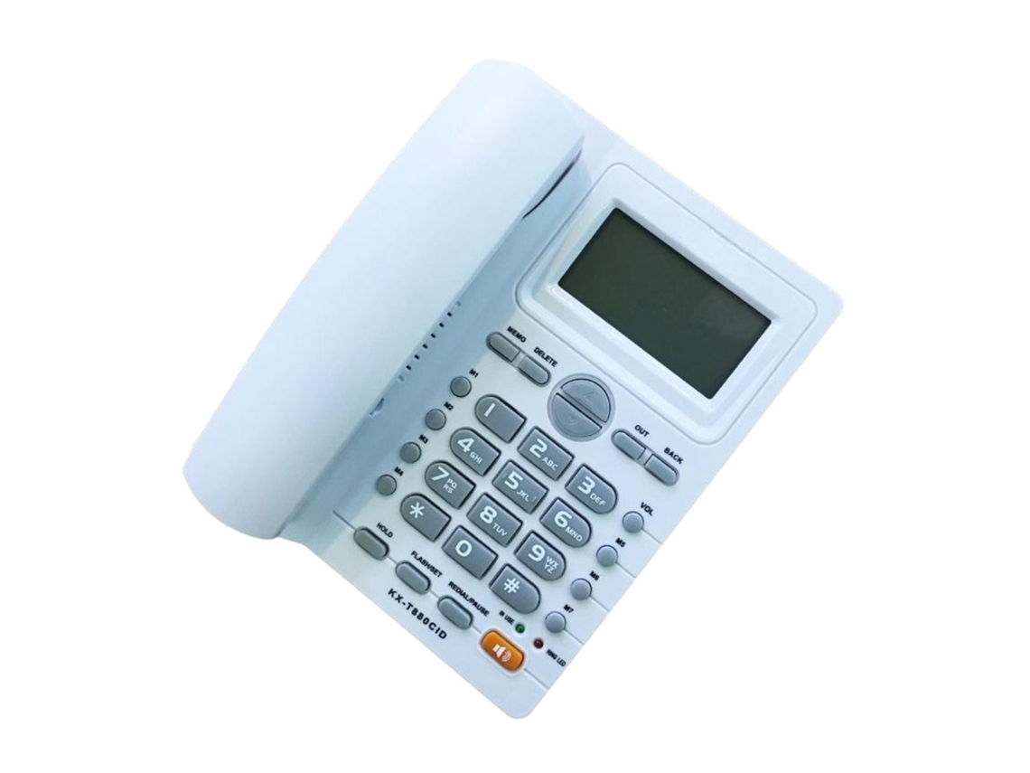 Telefone Fixo Residencial Kx T880cid Discador Visor Tom Ajustável Inglês Brilvibera