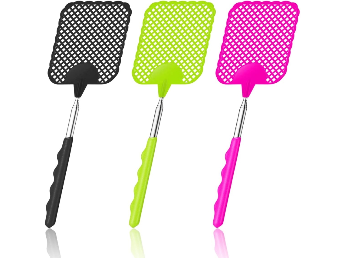 JILLIOPER Mata Moscas De Alta Resistência Para Controle De Pragas Em Ambientes Internos, Mata Moscas Extensível Com Design De Cabo Antiderrapante, Mata Moscas T