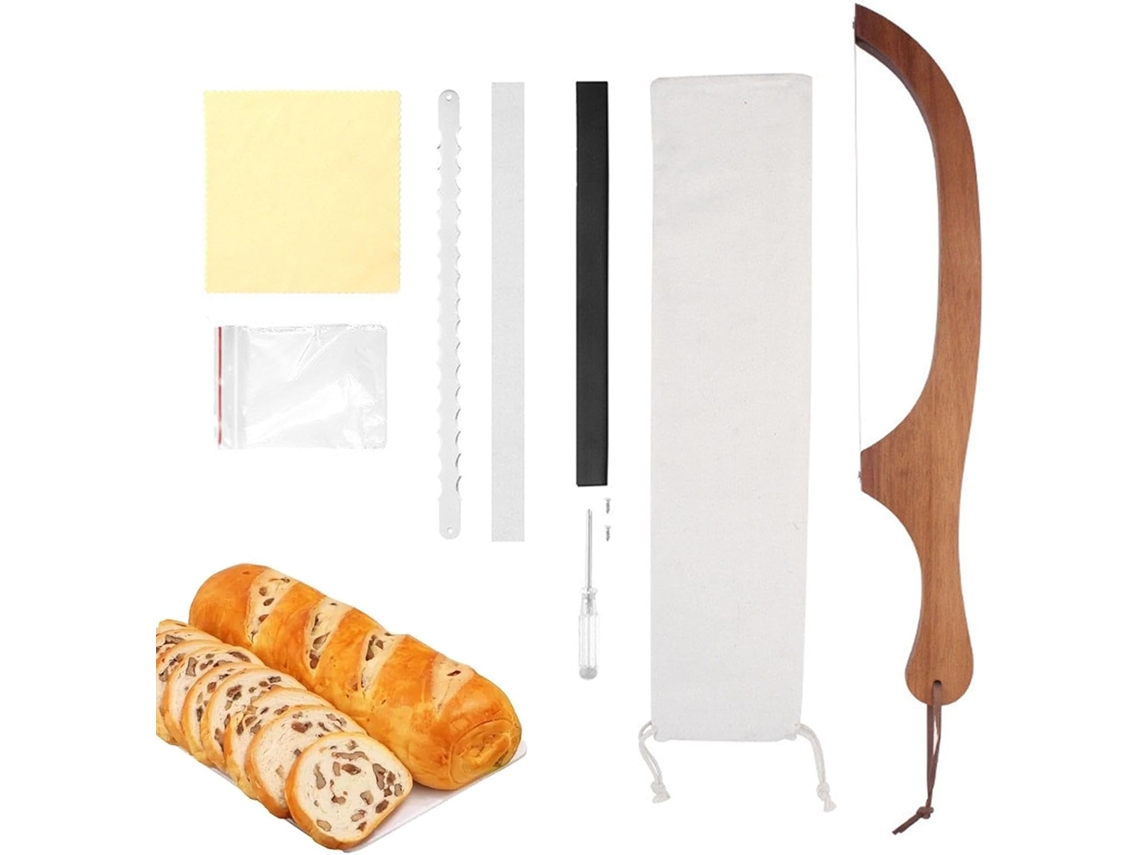 Cortador Serra de Massa Madeira Serrilhado Bagels a o Inoxid Vel Substitu para Cozinha Torradas VAYOTOY