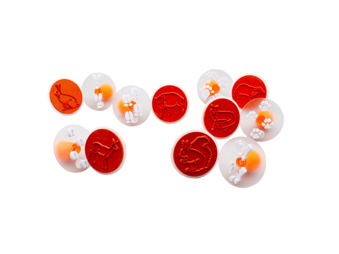 Conjunto De Carimbos Eduplay Com Pegadas De Animais Conjunto De Brinquedo Com 12 Carimbos