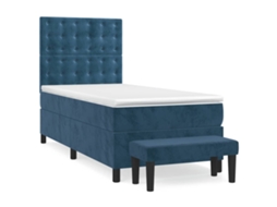 Box Spring Bed, Box Spring Beds Vidaxl Azul Veludo (100 X 200 Cm)