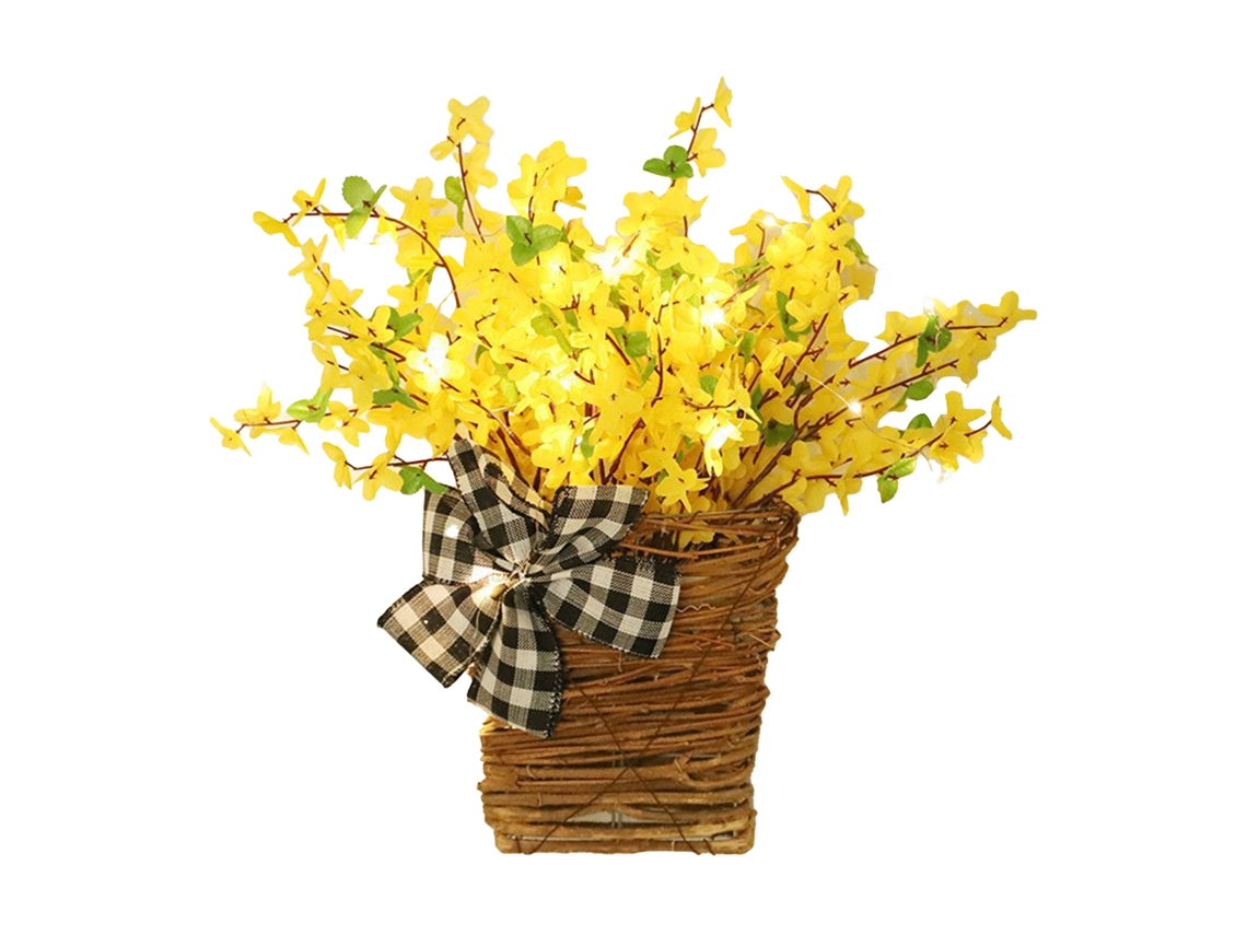 Laxiscreed Vaso De Primavera Com Flor De Jasmim Para Decoração De Porta A Baterias