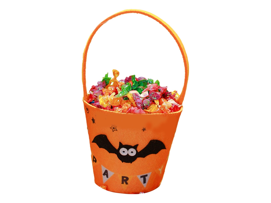 Laxiscreed Sacola De Guloseimas Halloween Em Tecido Não Tecido, Mala Estilosa Com Desenho De Morcego Para Crianças