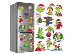 Ímãs De Geladeira De Papai Noel E Grinch De Natal, Decorações Magnéticas Para Festas, Adesivos Para Carros E Portas Aquaforge