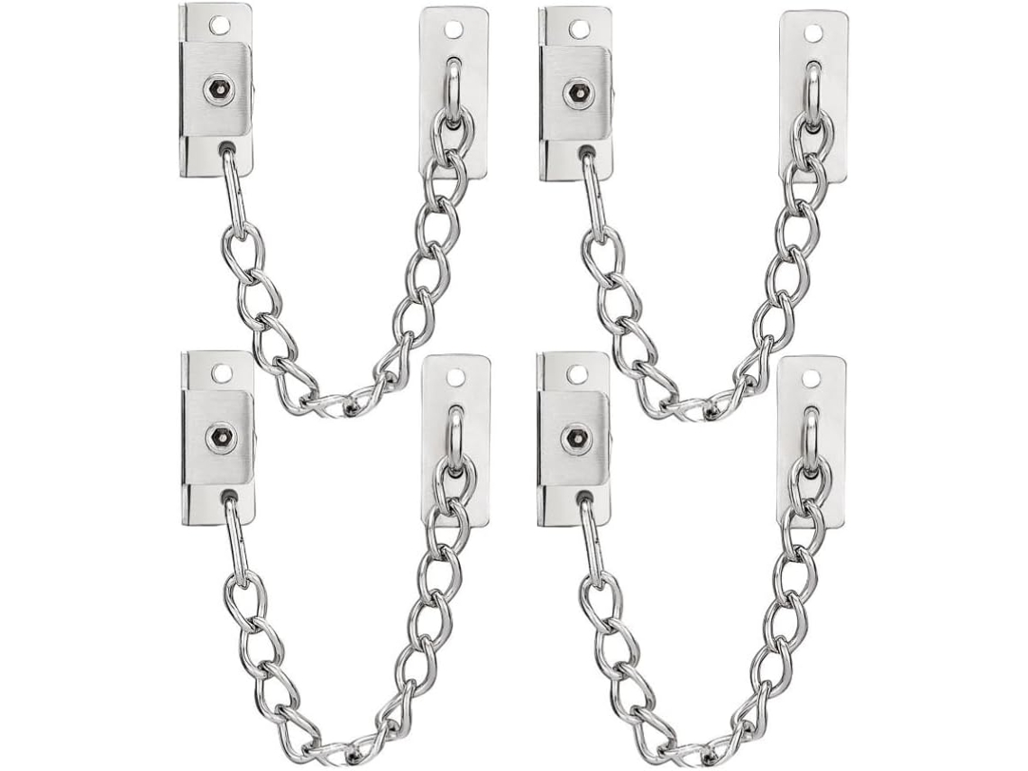 Limitadores De Abertura Janelas, Travas De Segurança Para Crianças E Animais Estimação, Aço Inoxidável, 180mm, Preto
