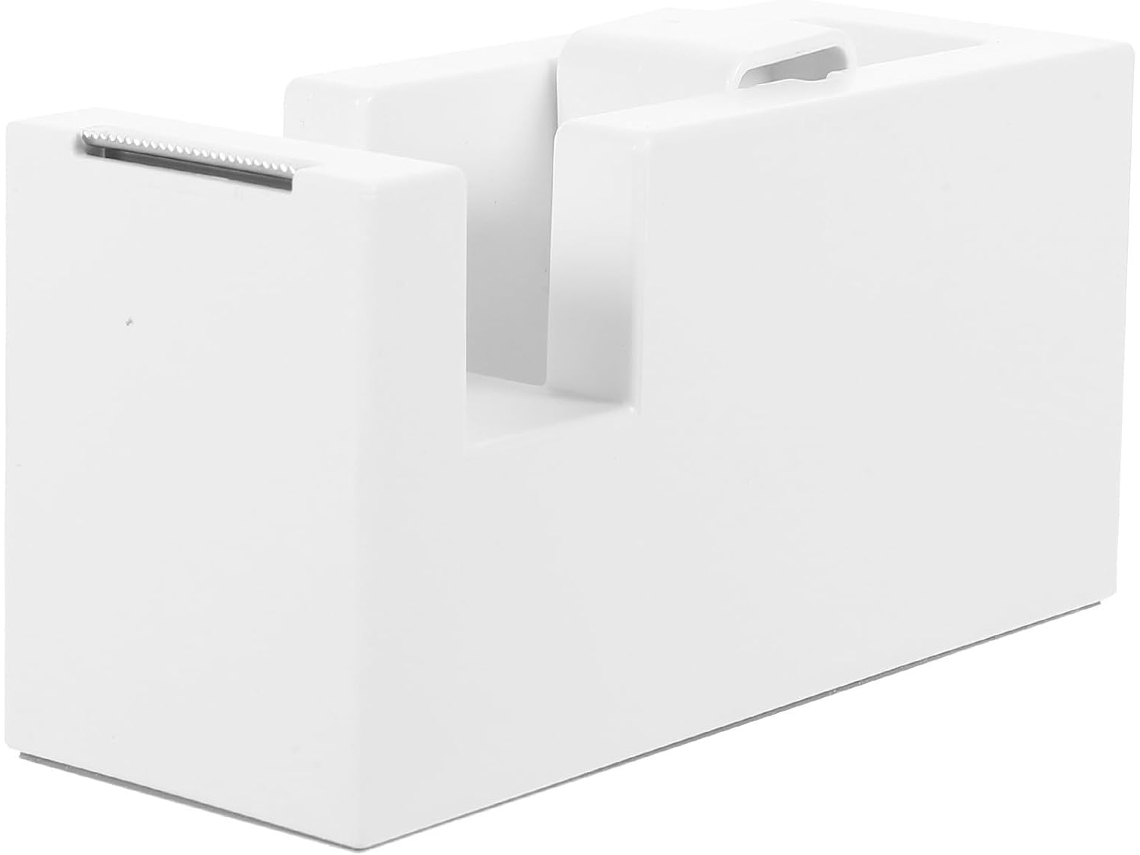 Dispensador De Fita Adesiva Pequeno Em Abs Branco Para Escritório