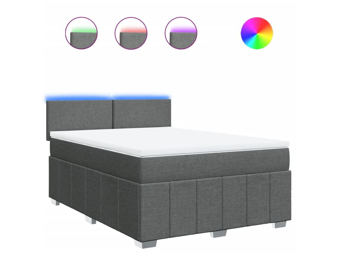 Box Spring Bed, Box Spring Beds Vidaxl Cinzeto Tecido (160 X 200 Cm)