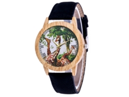 Reloj De Cuarzo Casual Para Parejas Con Correa De Denim, Negro, Simple Y Moderno