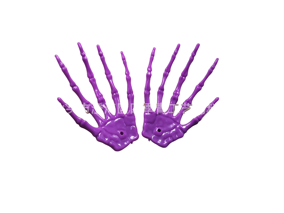 Laxiscreed Mãos De Esqueleto De Plástico Fosforescentes Para Decoração De Halloween, Pacote Com 2 Peças Roxas