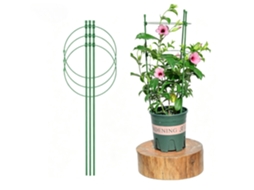 Conjunto De 5 Treliças Redondas, Com 60 Cm De Diâmetro, Suportes E Estacas Para Plantas Trepadeiras Em Vasos.