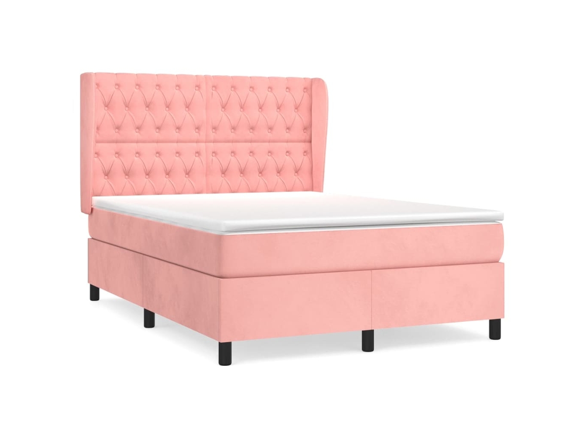 Box Spring Bed, Box Spring Beds Vidaxl Cor-de-rosa Veludo (140 X 200 Cm)