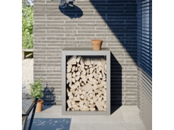 Vidaxl Suporte Para Lenha 60x40x80 Cm Aço Inoxidável