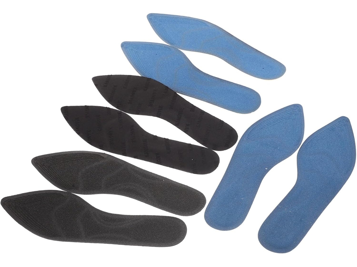 Conjunto De 4 Pares Palmilhas Respiráveis E Grossas Com Amortecimento Para Sapatos Femininos, Pretas Com Bolinhas