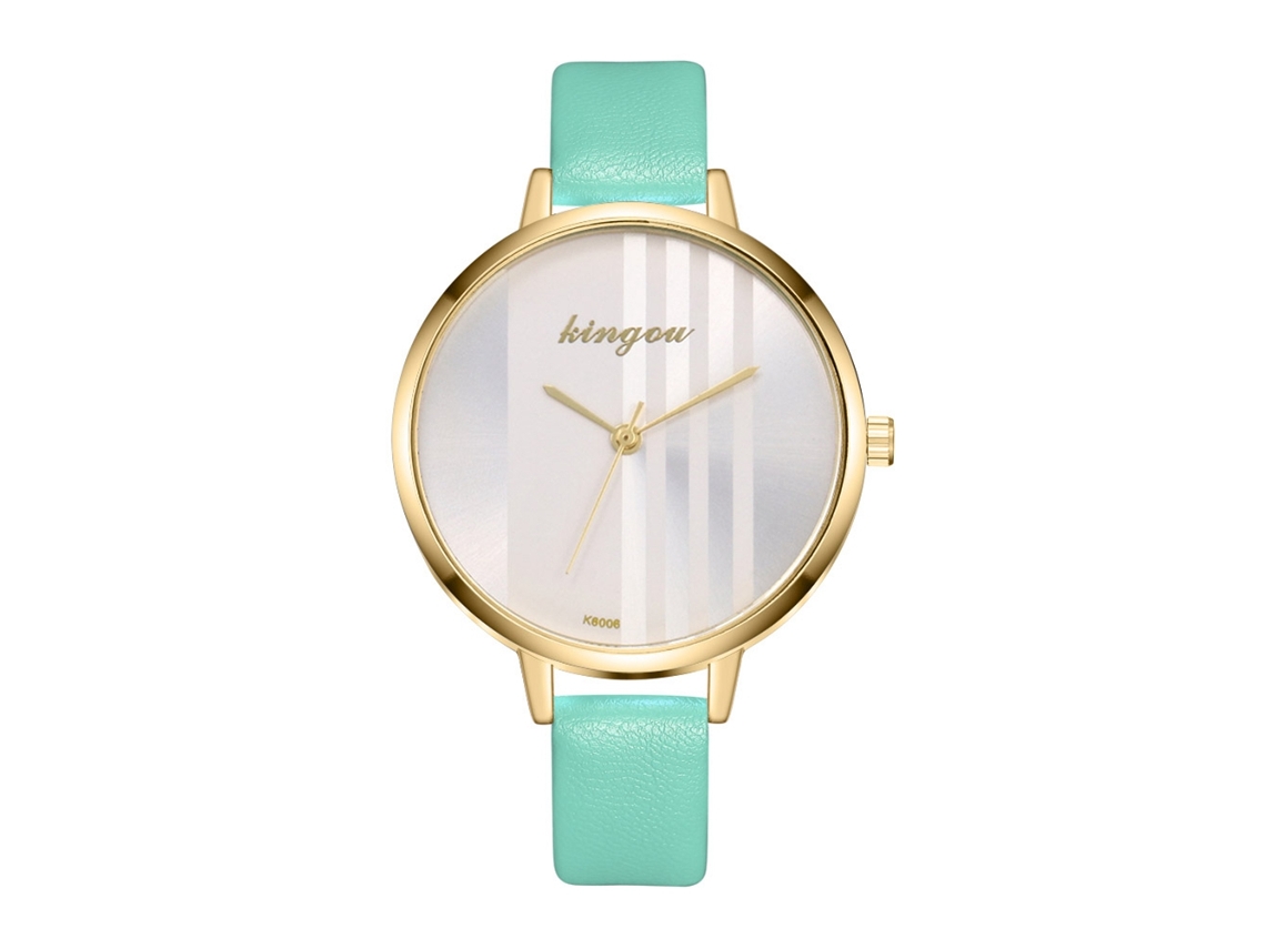 Relógio de Pulso Feminino Simples Elegante Quartzo com Pulseira de Couro Pu Casual 7 Cores