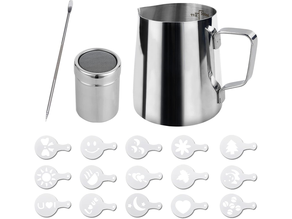Jarra De Leite Em Aço Inoxidável 304 Com Marca De Medição, 350 Ml(12 Oz)