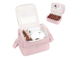 25 26 Nail Polish Organizer Case, Supplies Storage Box Holds 45 Bottles Lamp, Travel Tech Carrying Case GOKOCO