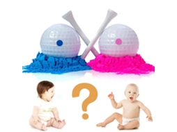 Bolas de golfe para revelação de gênero, conjunto de bolas explosivas azuis e rosas para revelar menino ou menina.