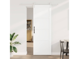 Vidaxl Porta Deslizante 83 X 232 Cm Madeira De Pinho Maciça Branco