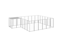 Vidaxl Canil 12,1 M² Aço Prateado