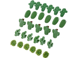 Tachinhas Secfou Com Design De Cacto E Folha Palmeira Para Quadros Cortiça, Material Sintético E Ferro, 30 Unidades