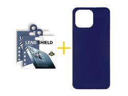 Conjunto 2 x Película de Câmara + Capa skyhe Apple iPhone 14 Pro Silicone Liso Azul