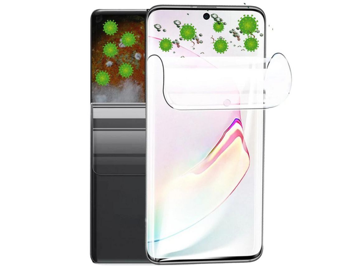Película frontal + traseira Anti bacteriana para iPhone 14 Plus