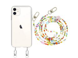 Capa Cristal com fio missanga ocean para iPhone 12