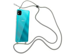 Capa Cristal com fio cordão cinza para Wiko Y62