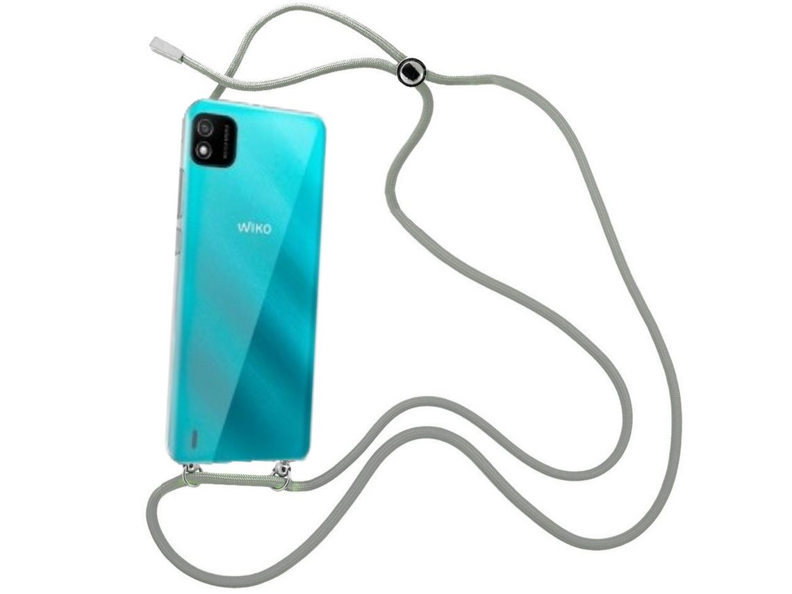 Capa Cristal com fio cordão cinza para Wiko Y62