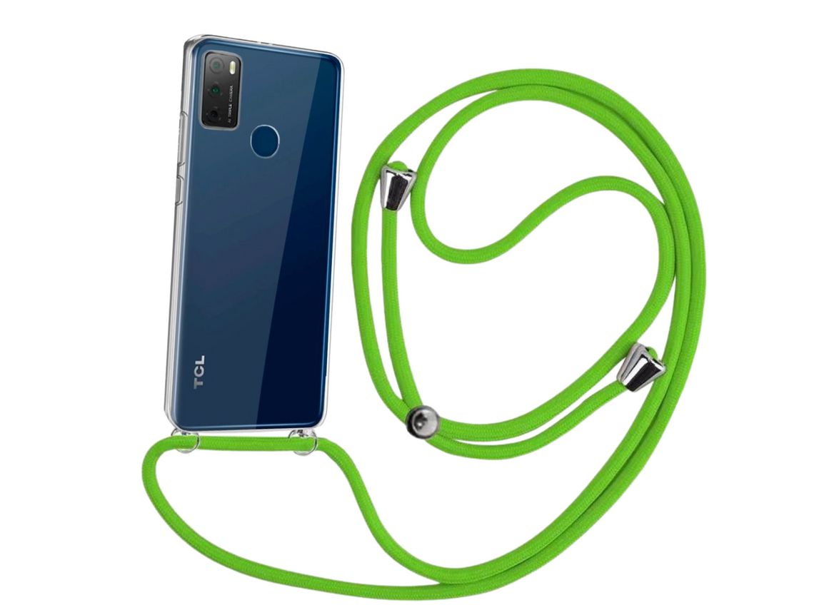 Capa cristal com fio cordão verde para TCL 20E