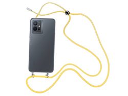 Capa cristal com fio cordão amarelo para Vivo Y55 5G