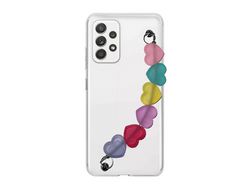 Capa cristal com suporte corações para Samsung Galaxy A32 4G