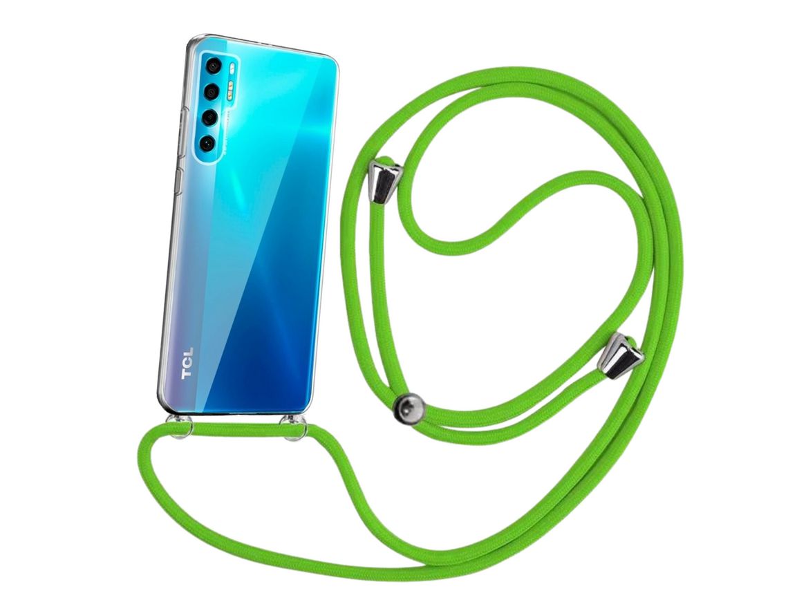 Capa cristal com fio cordão verde para TCL 20 Pro