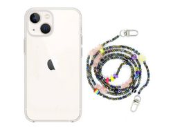 Capa Cristal com fio Missanga smile para iPhone 13 Mini