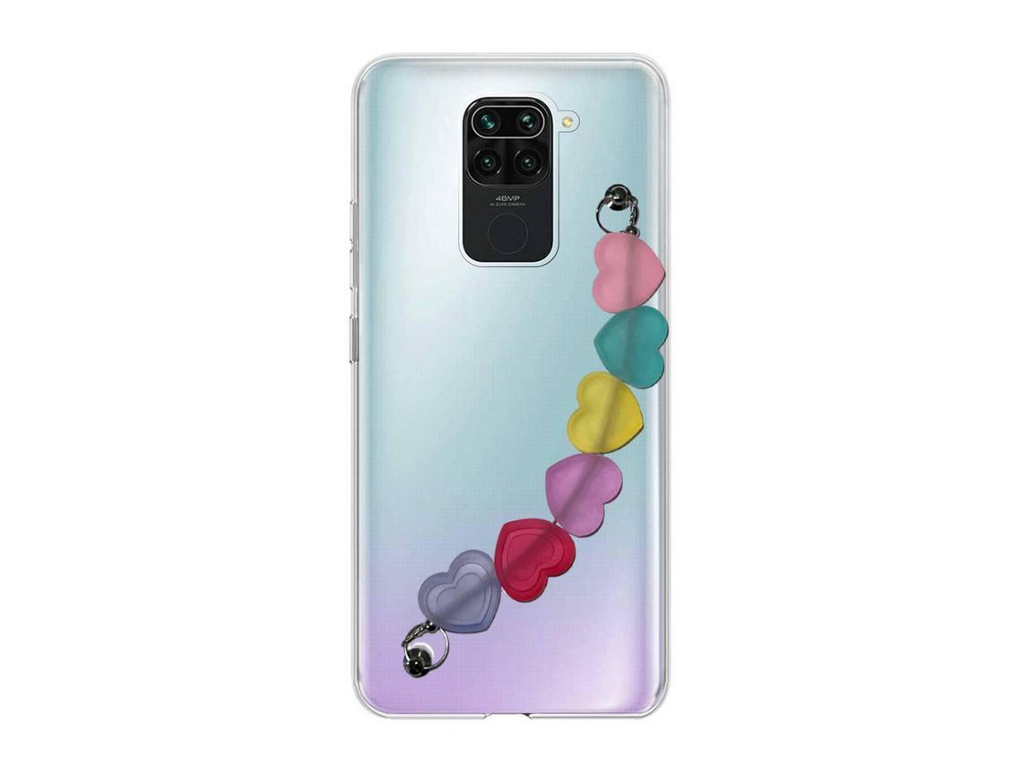 Capa cristal com suporte corações para Xiaomi Redmi Note 9