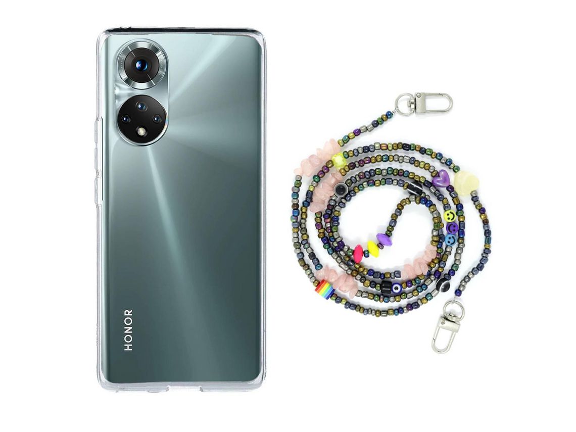 Capa cristal com fio miçanga smile para Honor 50